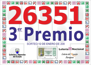 Premio repartido por Loter&iacute;a del Rosario &mdash; Loter&iacute;a Nacional 2008